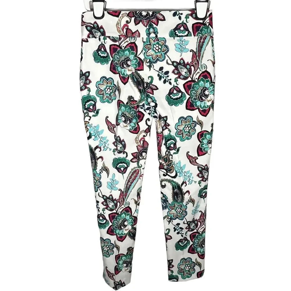 Lisette L. montreal slim ankle pant san paolo paisley floral 6 pull on stretch